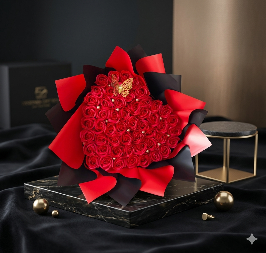 Butterfly Heart Bouquet: Eternal Passion