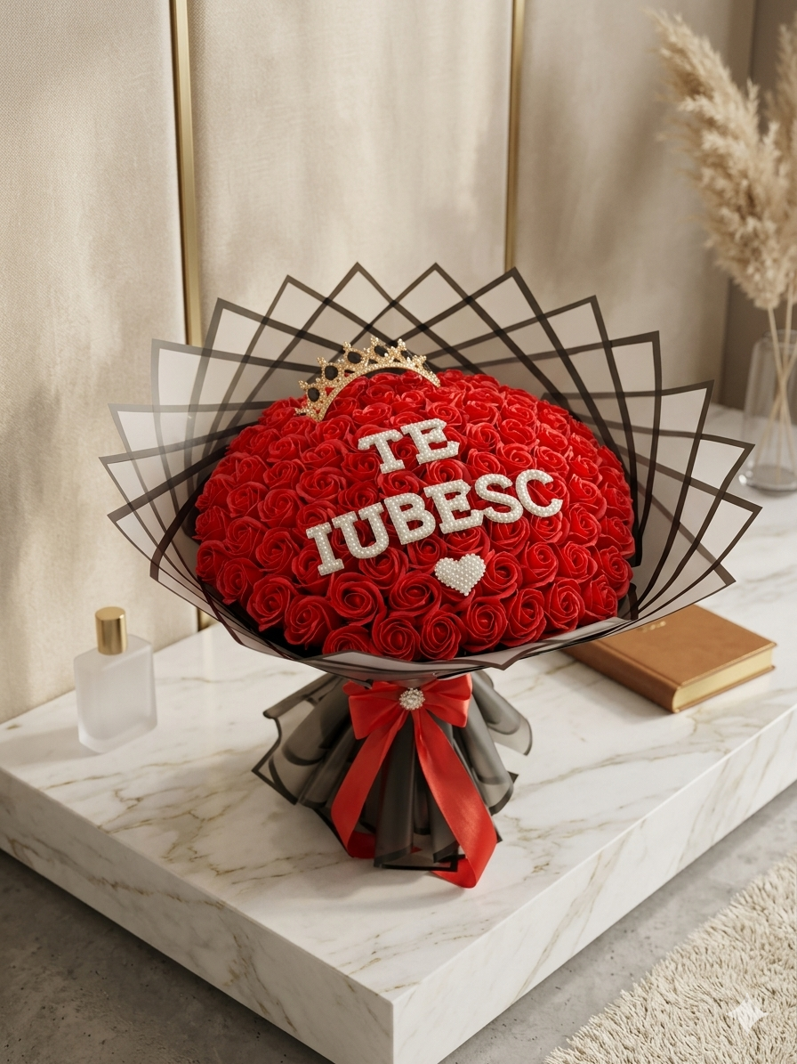 Bouquet Infinito: "Te Iubesc" | "Ti voglio bene" in 101 Rose