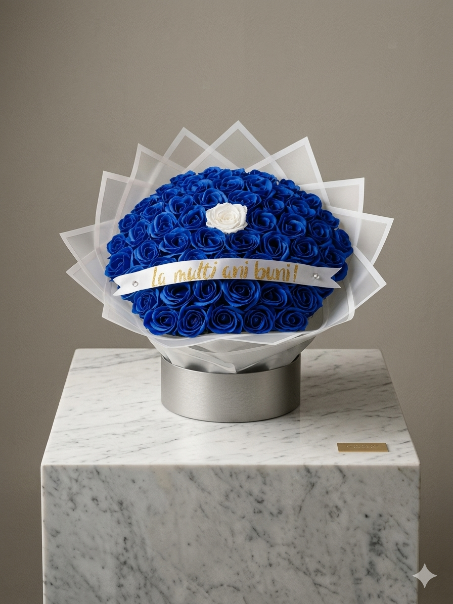 Midnight Blue Bouquet: Deep Elegance