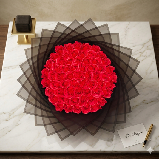 Bouquet Rouge Noir : Passion Intemporelle