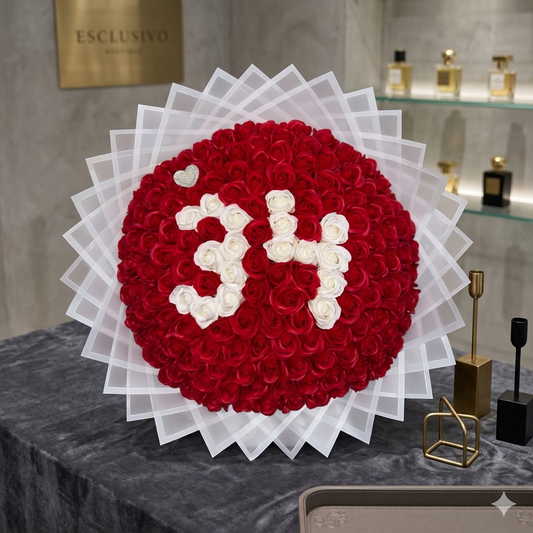 Bouquet Anniversary Masterpiece: L'Eternità in 150 Rose