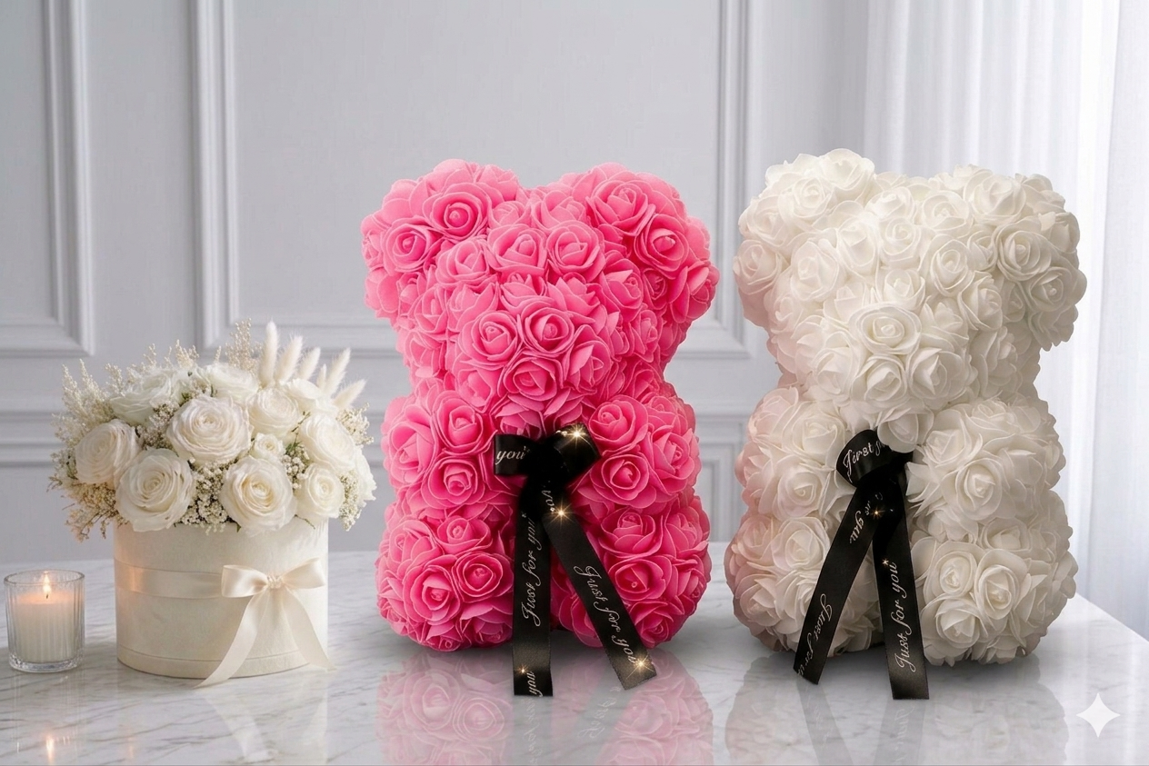 The Elegance of White: The Rose Bear That Never Fades