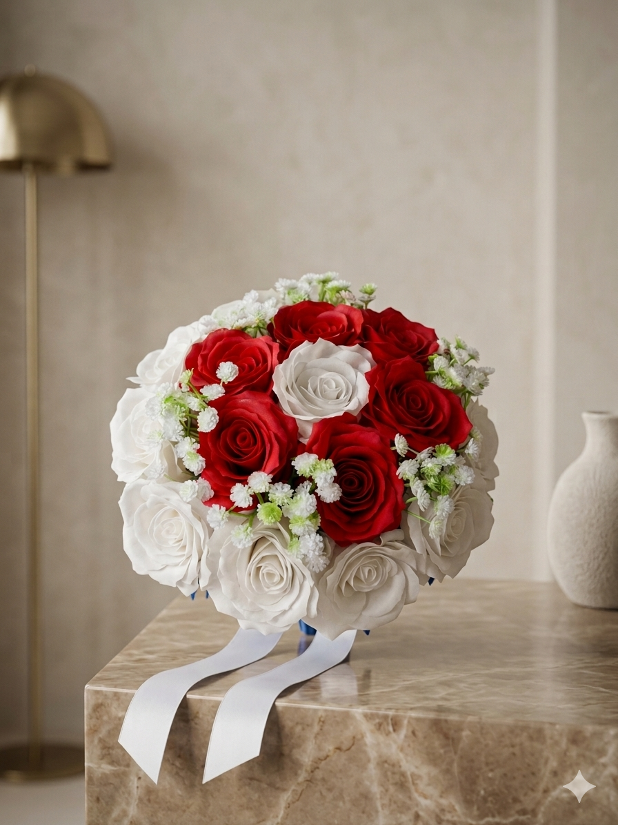 Bouquet de mariée "Red Passion & Pureté" | Cérémonie | Mariage