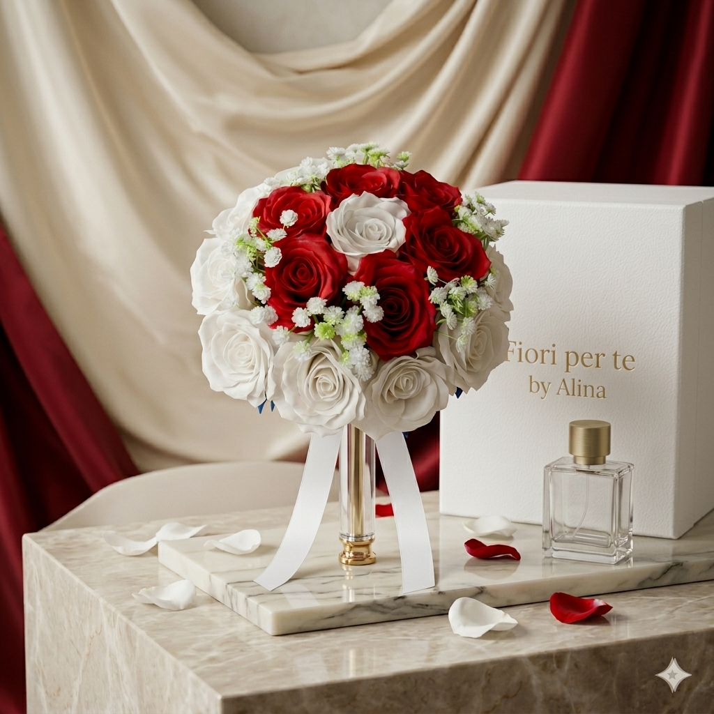 Bouquet de mariée "Red Passion & Pureté" | Cérémonie | Mariage