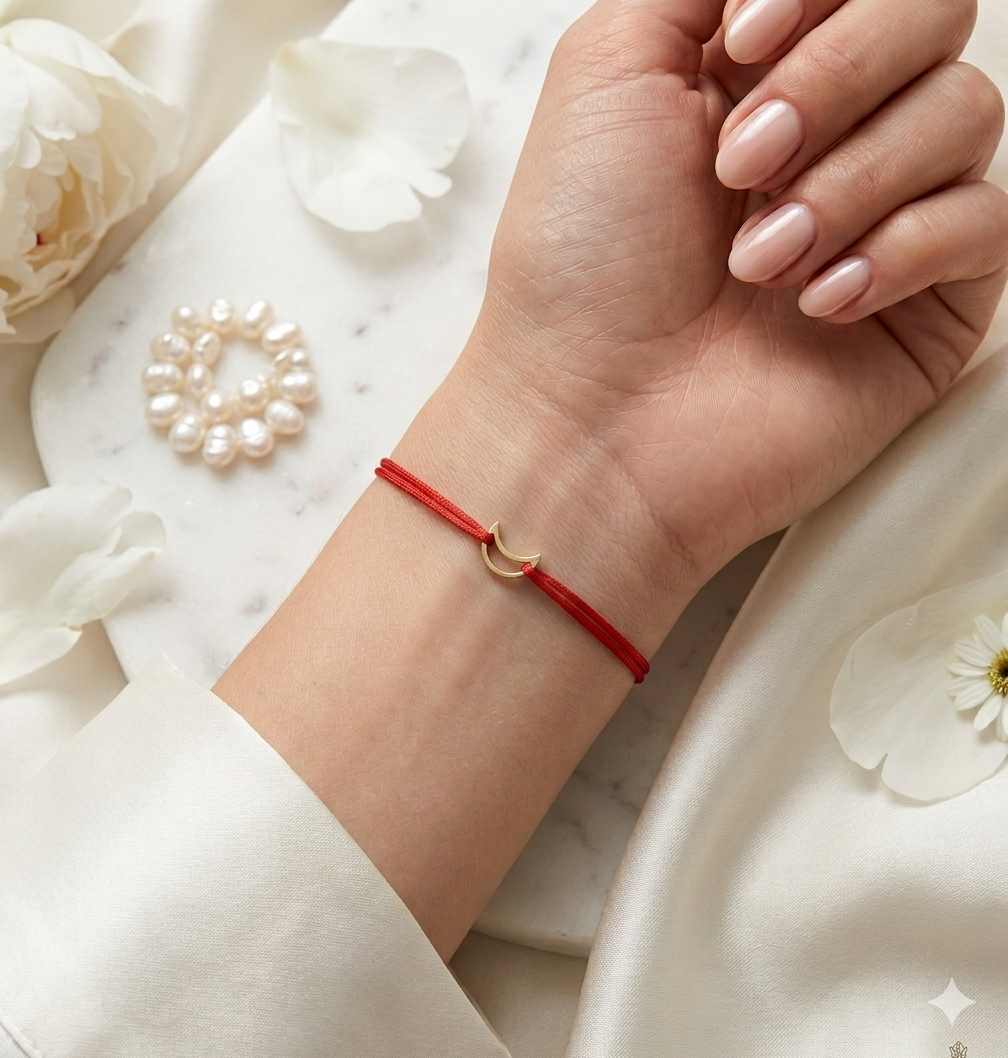 Idea Regalo Bracciale "Crescent Moon" in Oro 14K | Accessori | Gioielli 🎁